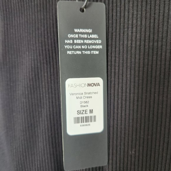 Black Bodycon Snatched Midi Dress FASHION NOVA - Picture 8 of 9